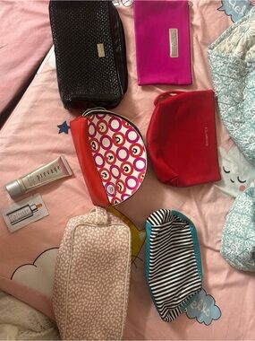 Designer Cosmetic Bag Bundle – Armani, Lancôme, Clarins & Elizabeth Arden